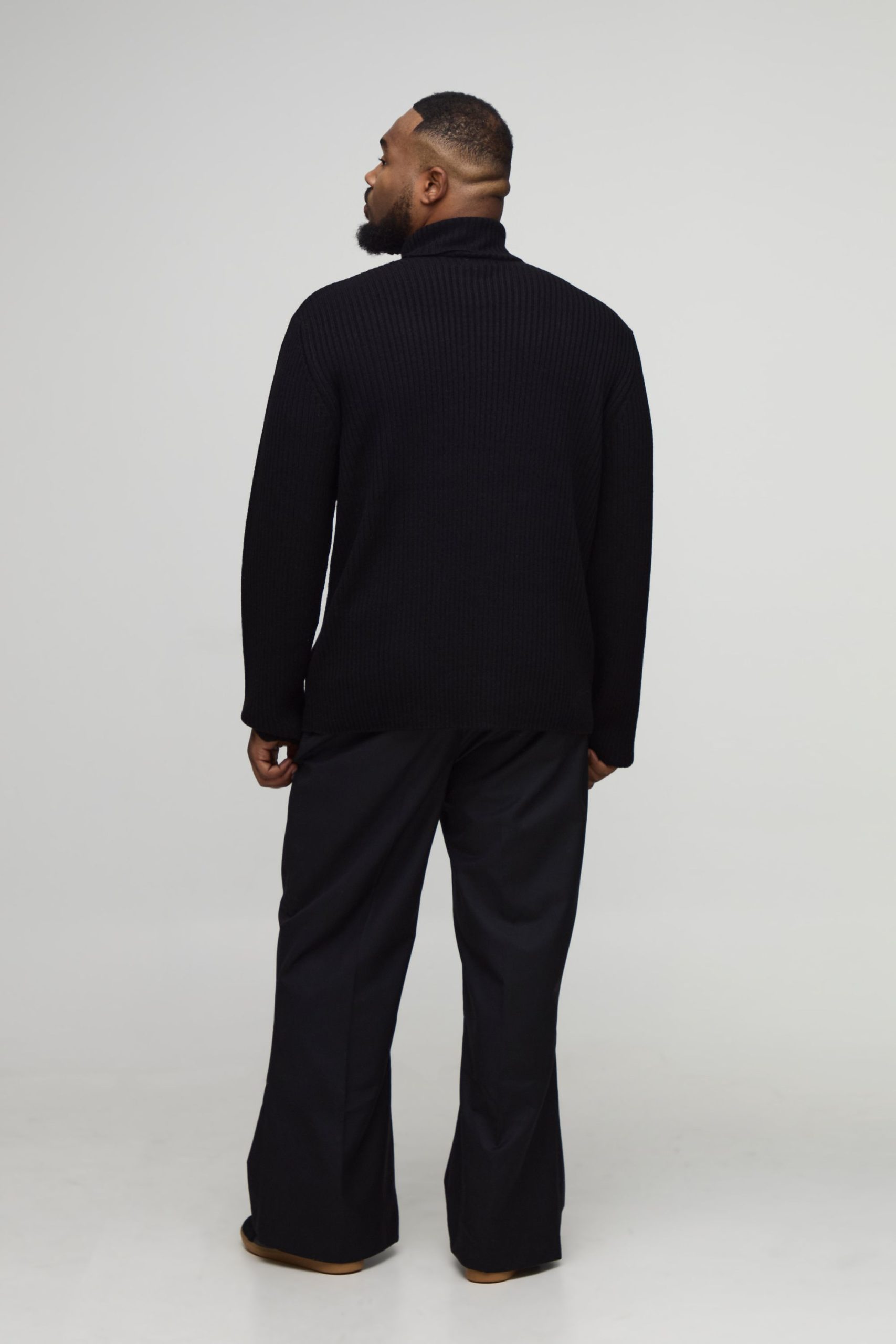 Plus Basic Regular Fit Ribbed Roll Neck Jumper - Image 2