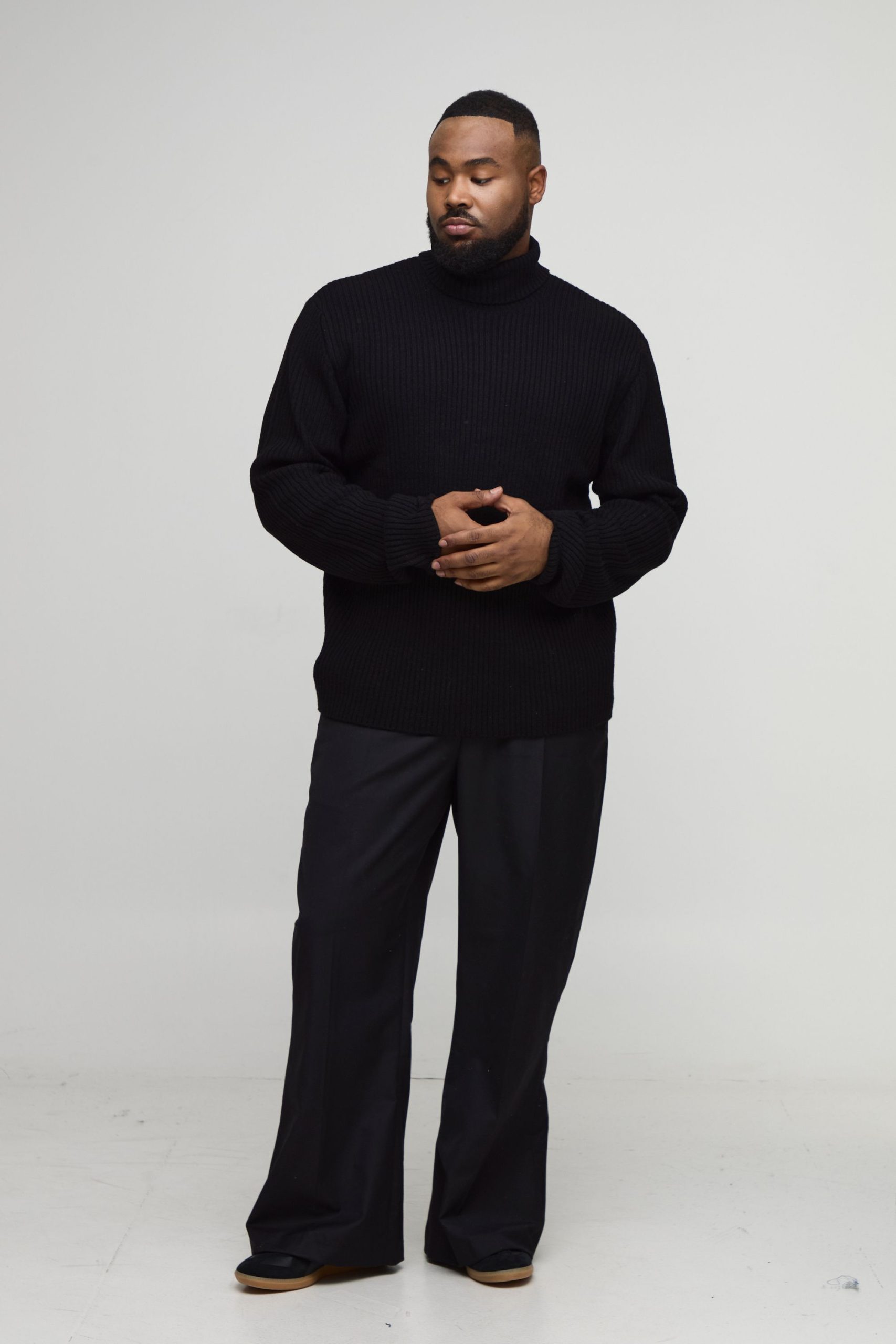 Plus Basic Regular Fit Ribbed Roll Neck Jumper - Image 4