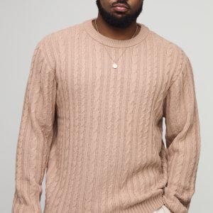 Plus Basic Regular Fit Cable Knit Jumper
