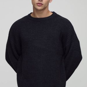 Boxy Fit Ribbed Knitted Jumper