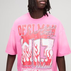 OFCL MAN Spray Wash Faux Layer Boxy Oversized T-Shirt