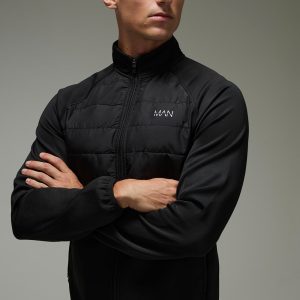 Man Active Slim Fit Lightweight Quilted Zip Through