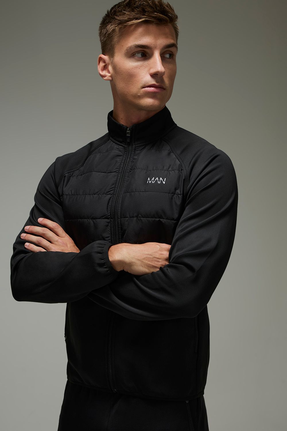 Man Active Slim Fit Lightweight Quilted Zip Through