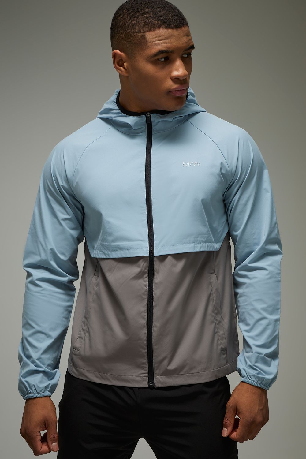 Man Active Colour Block Vent Regular Fit Windbreaker