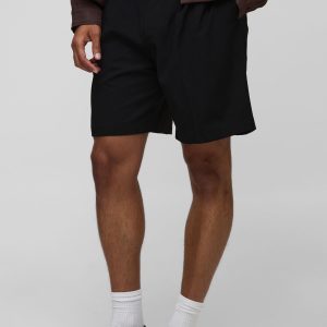 Pleated Fixed Waistband Tailored Jorts