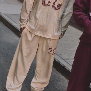 Oversized Varsity Graphic Washed Joggers
