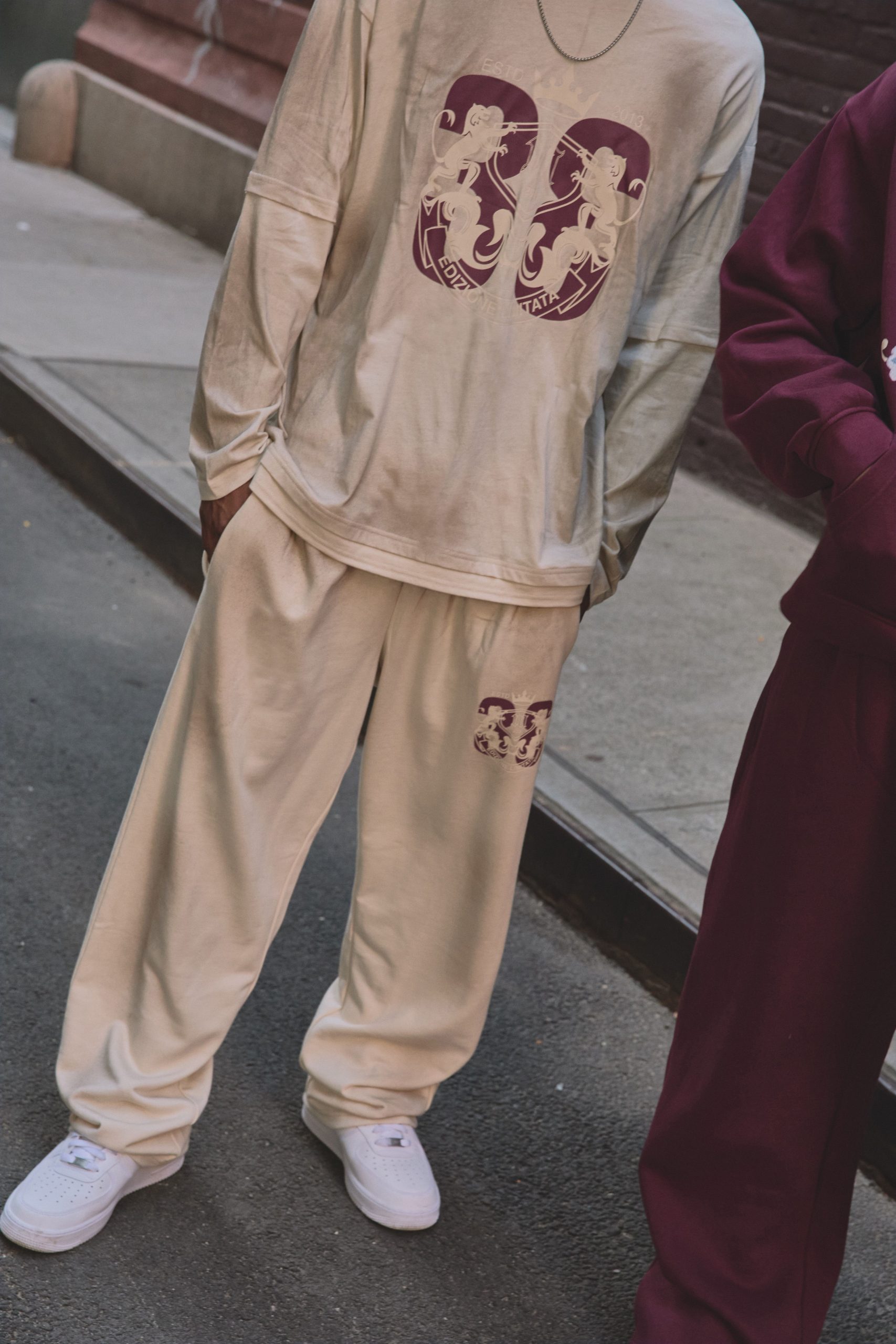 Oversized Varsity Graphic Washed Joggers