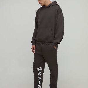 Oversized Boxy Printed Flared Tracksuit