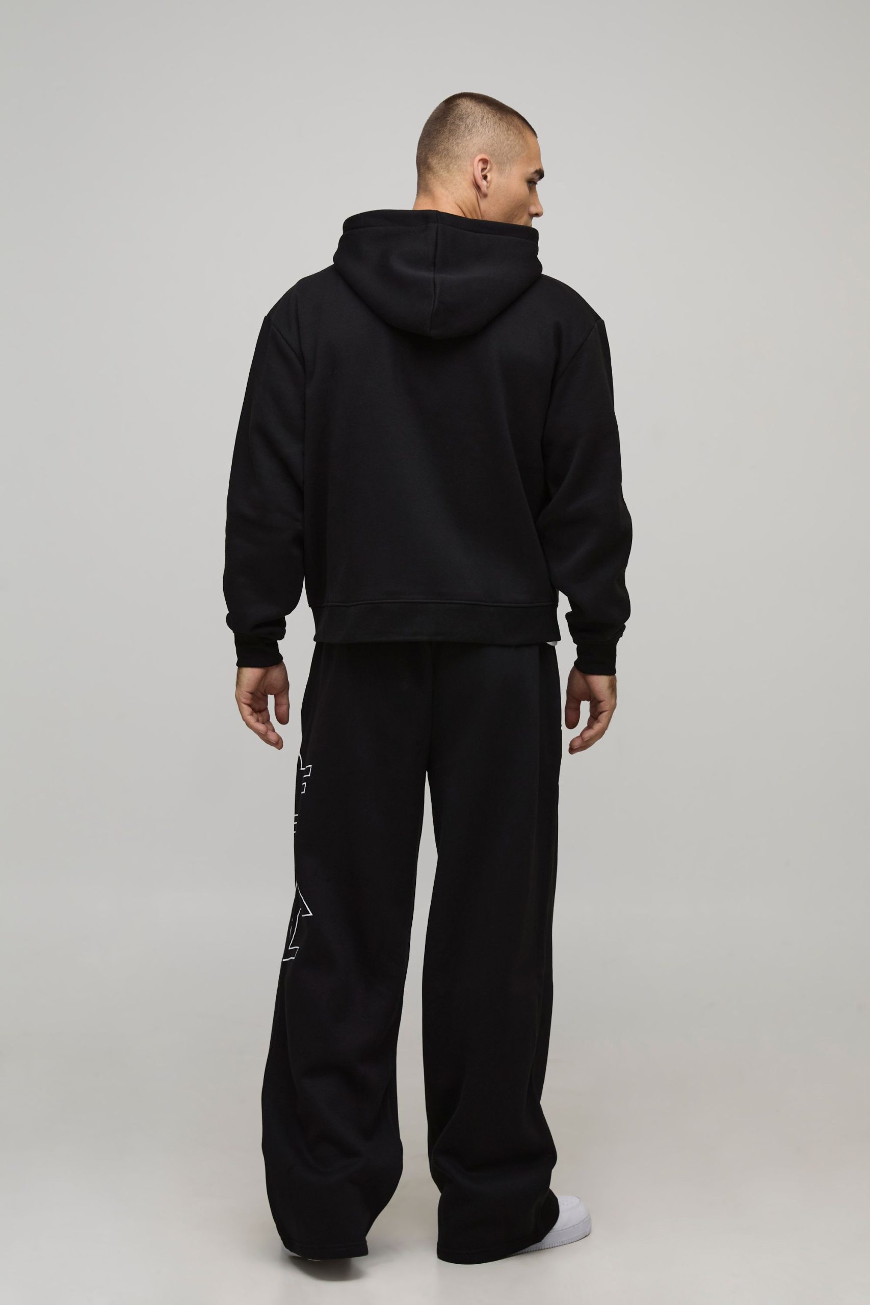 Oversized Boxy Official Outline Zip Through Hooded Tracksuit - Image 2