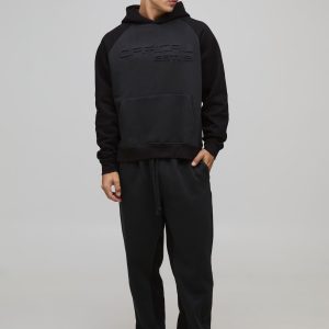 Oversized Boxy Official Embossed Colour Block Hooded Tracksuit