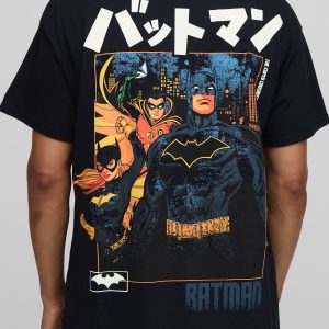 Black Oversized Batman License Printed T-Shirt