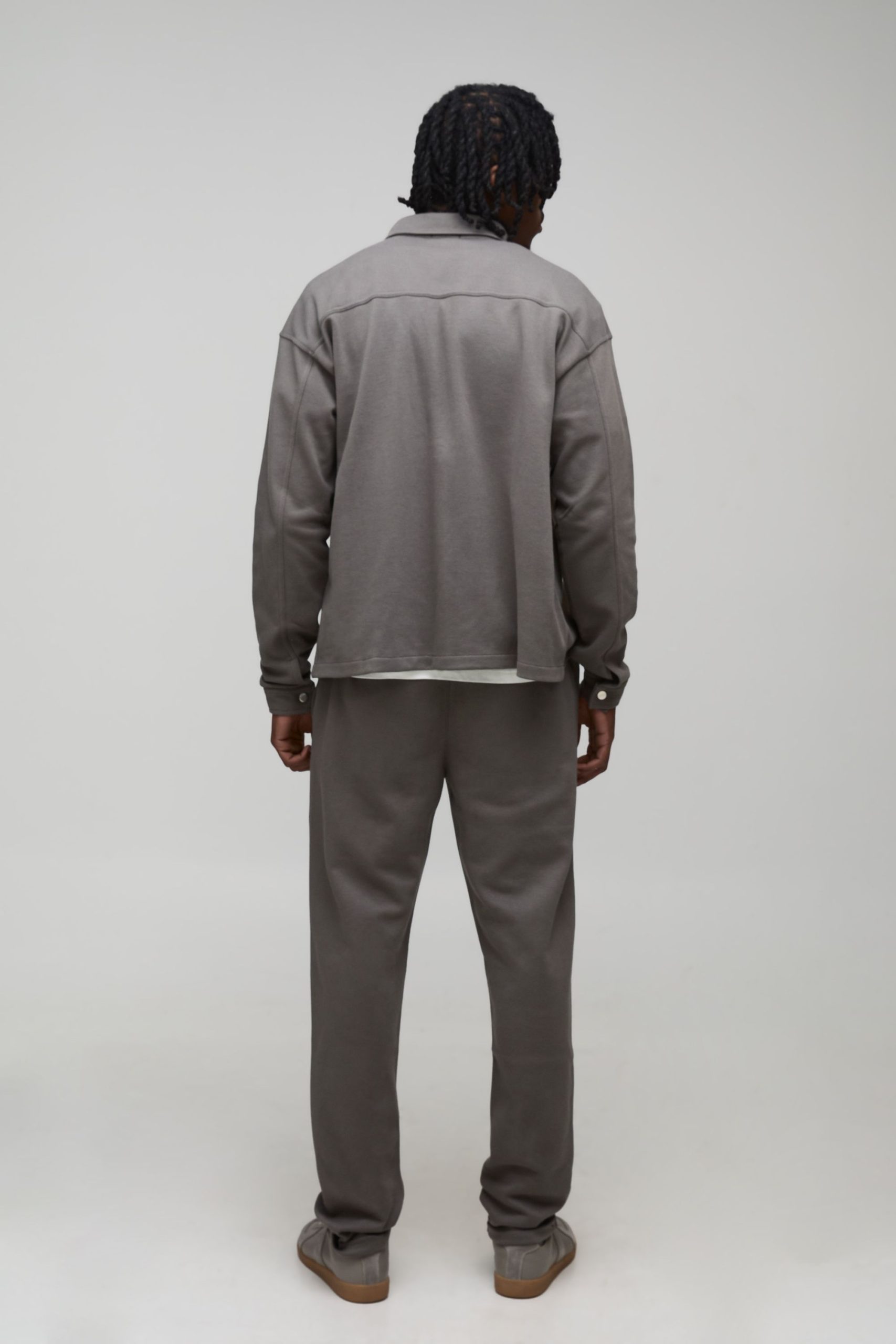 Tall Regular Fit Textured Over Shirt & Tapered Trouser Set - Image 2