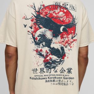 Oversized Bird Graphic T-Shirt