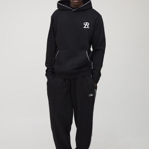 Tall Regular B Embroidered Piped Hoodie & Oversized Jogger Tracksuit