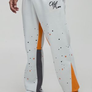 Regular Paint Splatter Printed Gusset Jogger