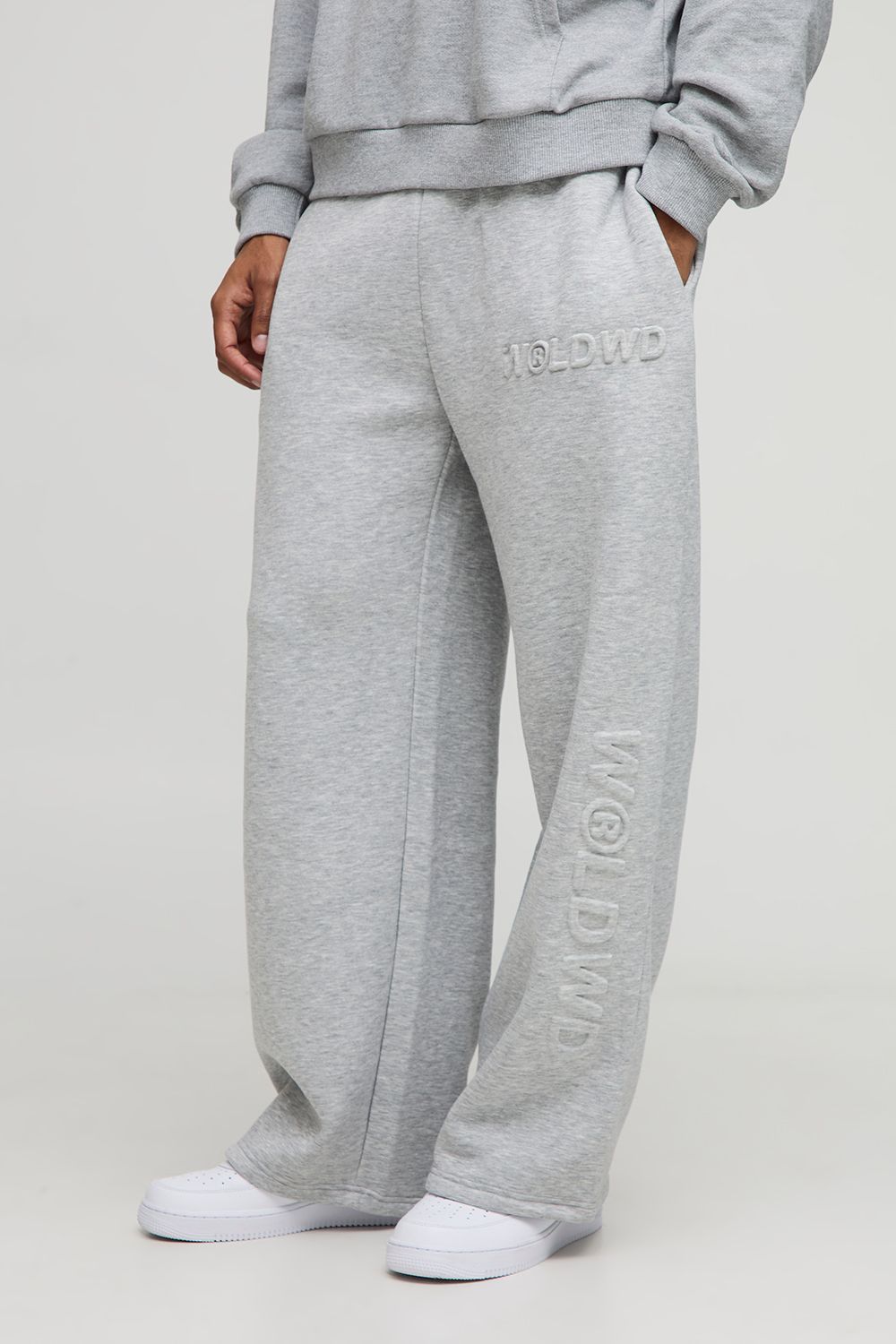 Wide Leg Embossed Worldwide Jogger