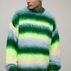 Tall Oversized Brushed Stripe Knitted Jumper