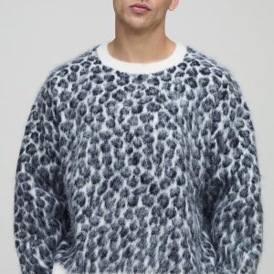 Oversized Boxy Brushed Animal Knitted Jumper
