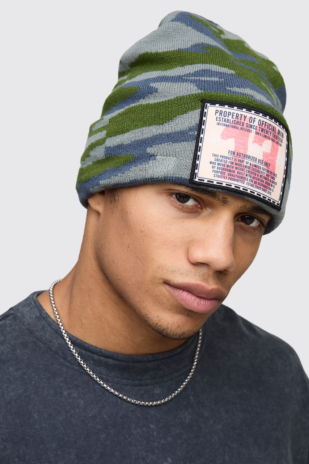 Camo Beanie With Patch
