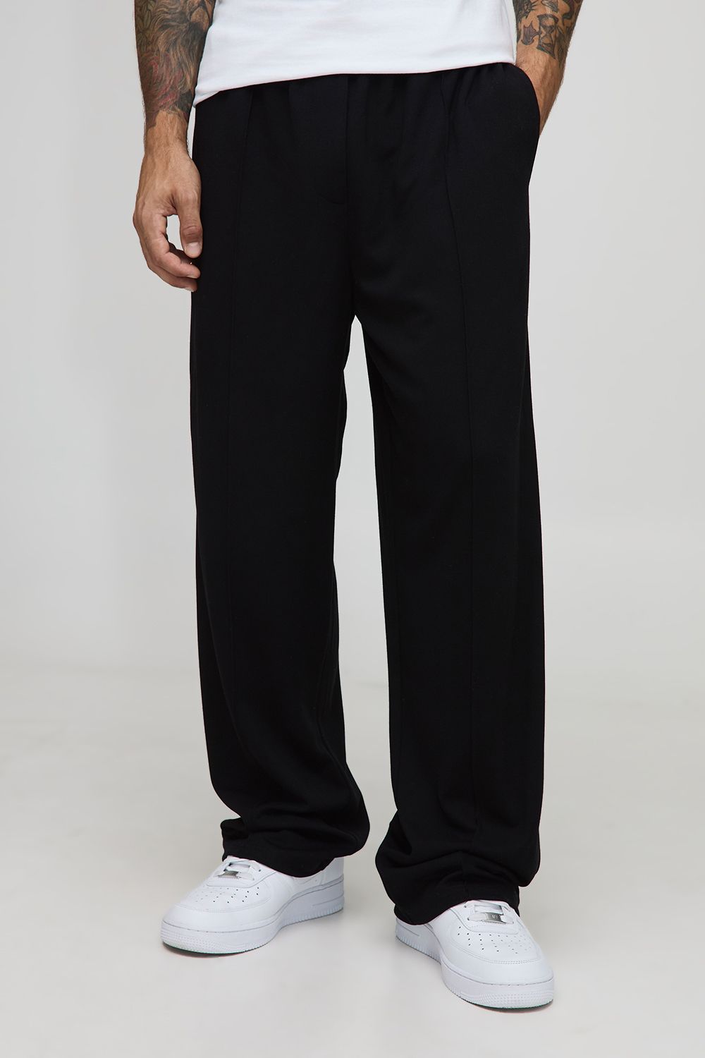 Straight Leg Interlock Faux Placket Joggers