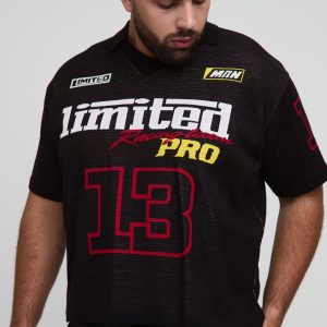 Plus Oversized Boxy Moto Jacquard Knitted Polo