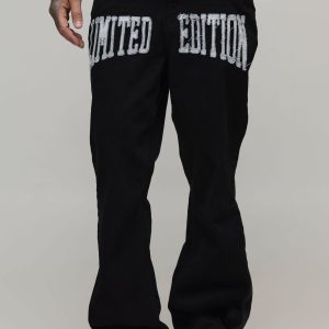 Tall Raw Hem Applique Gusset Flared Jeans