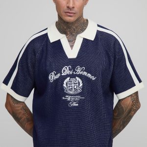Tall Embroidered Knitted Football Shirt