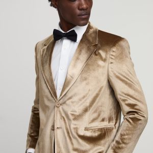 Oversized Boxy Crushed Velvet Blazer
