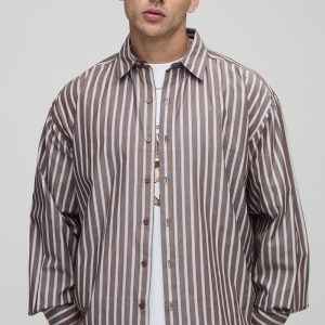 Oversized Striped Long Sleeve Shirt