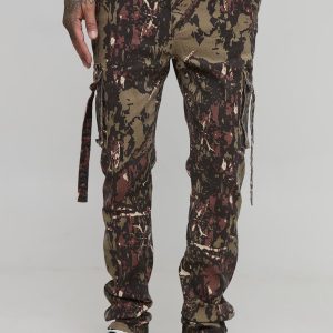 Tall Camo Print Stacked Skinny Fit Popper Hem Trouser