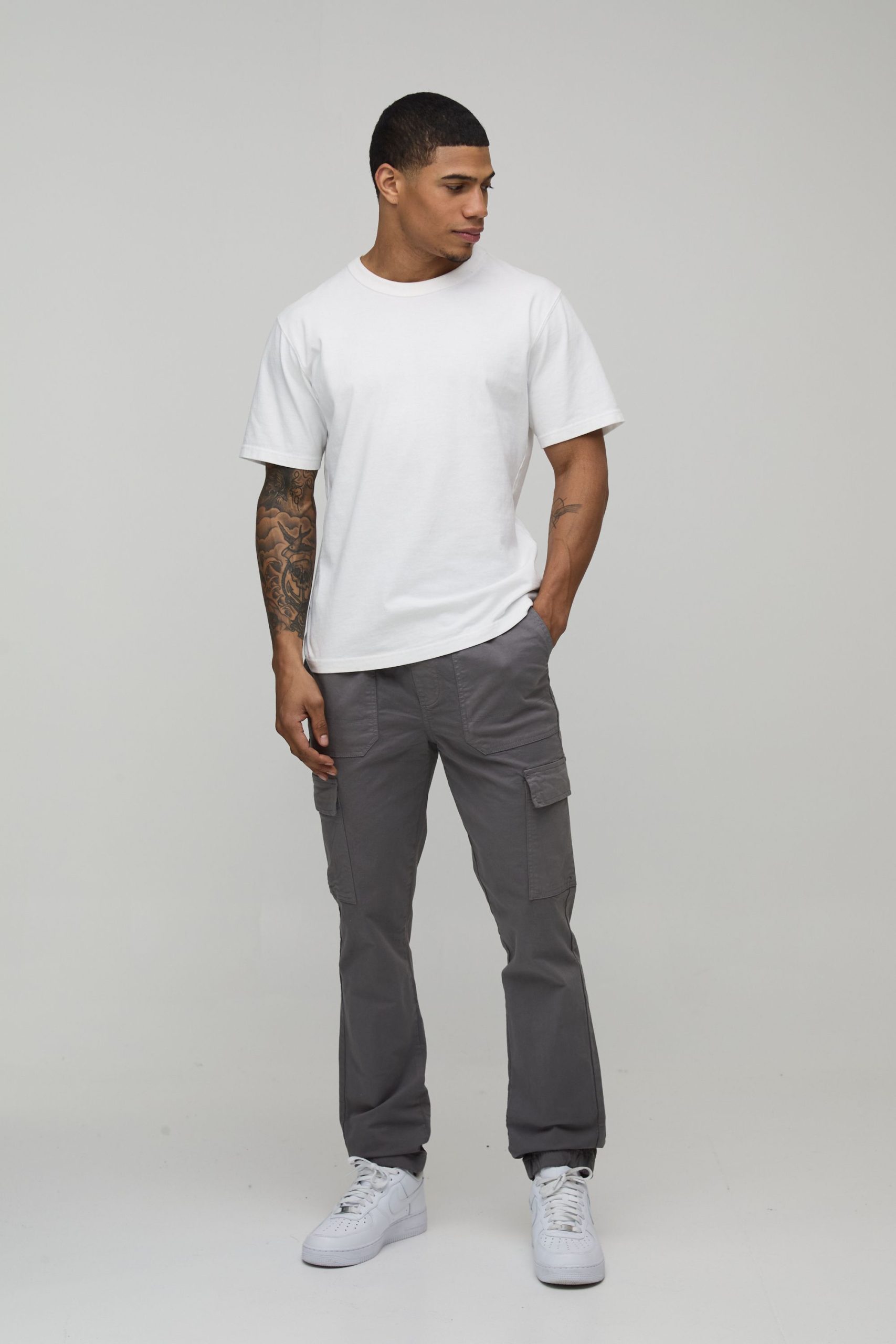 Skinny Fit Elasticated Waist Cuffed Cargo - Image 4