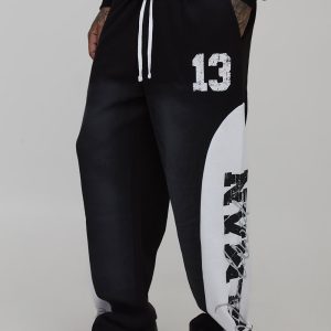 Tall Baggy Panel Spray Wash 13 Print Joggers