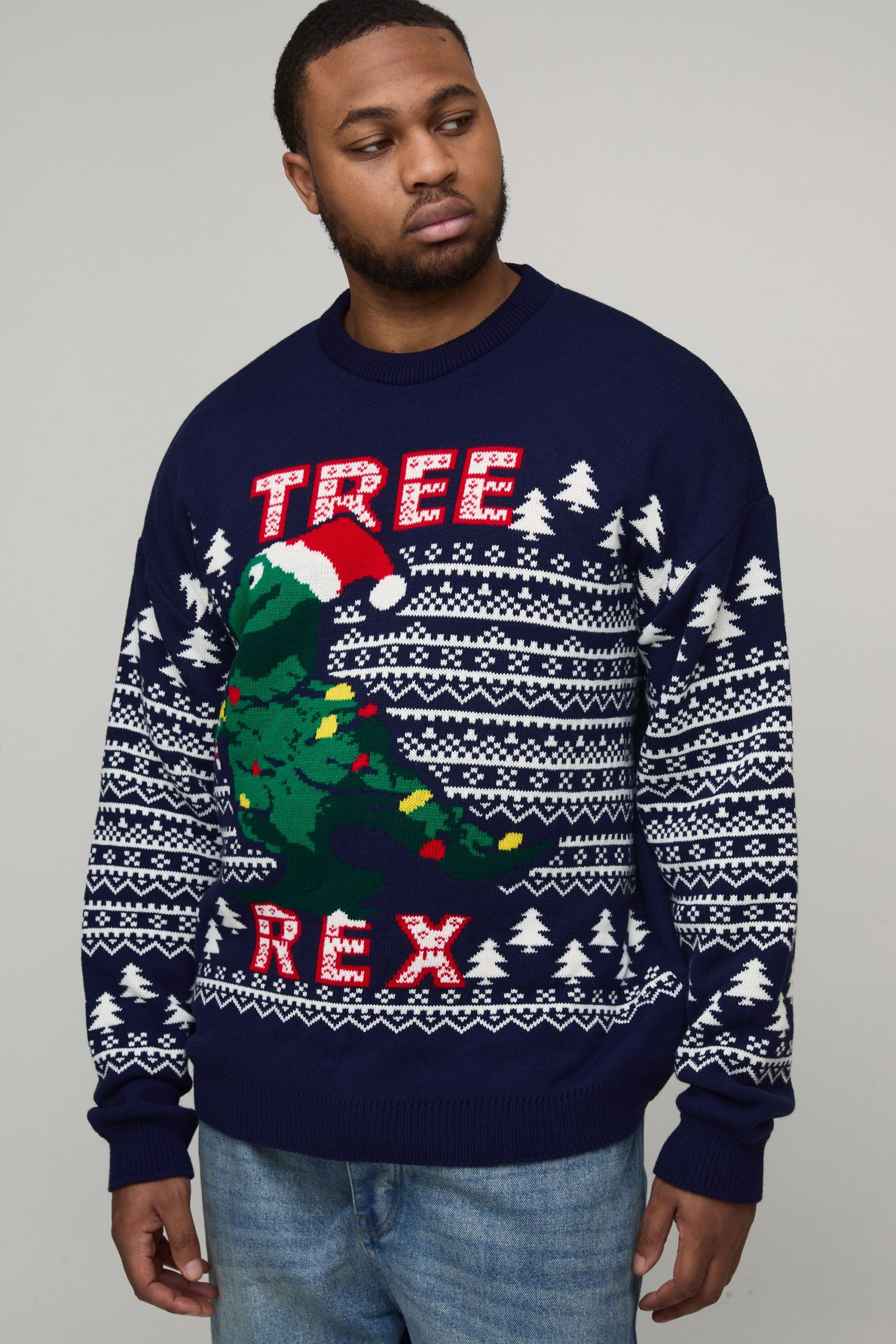Plus Tree Rex Relaxed Christmas Jumper