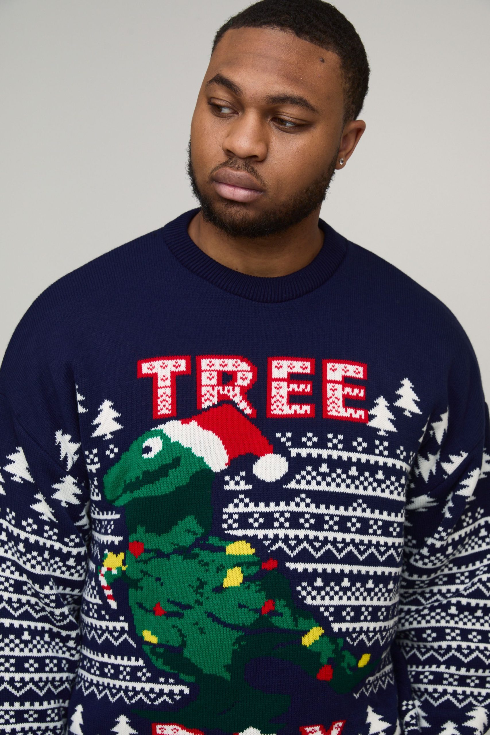 Plus Tree Rex Relaxed Christmas Jumper - Image 3