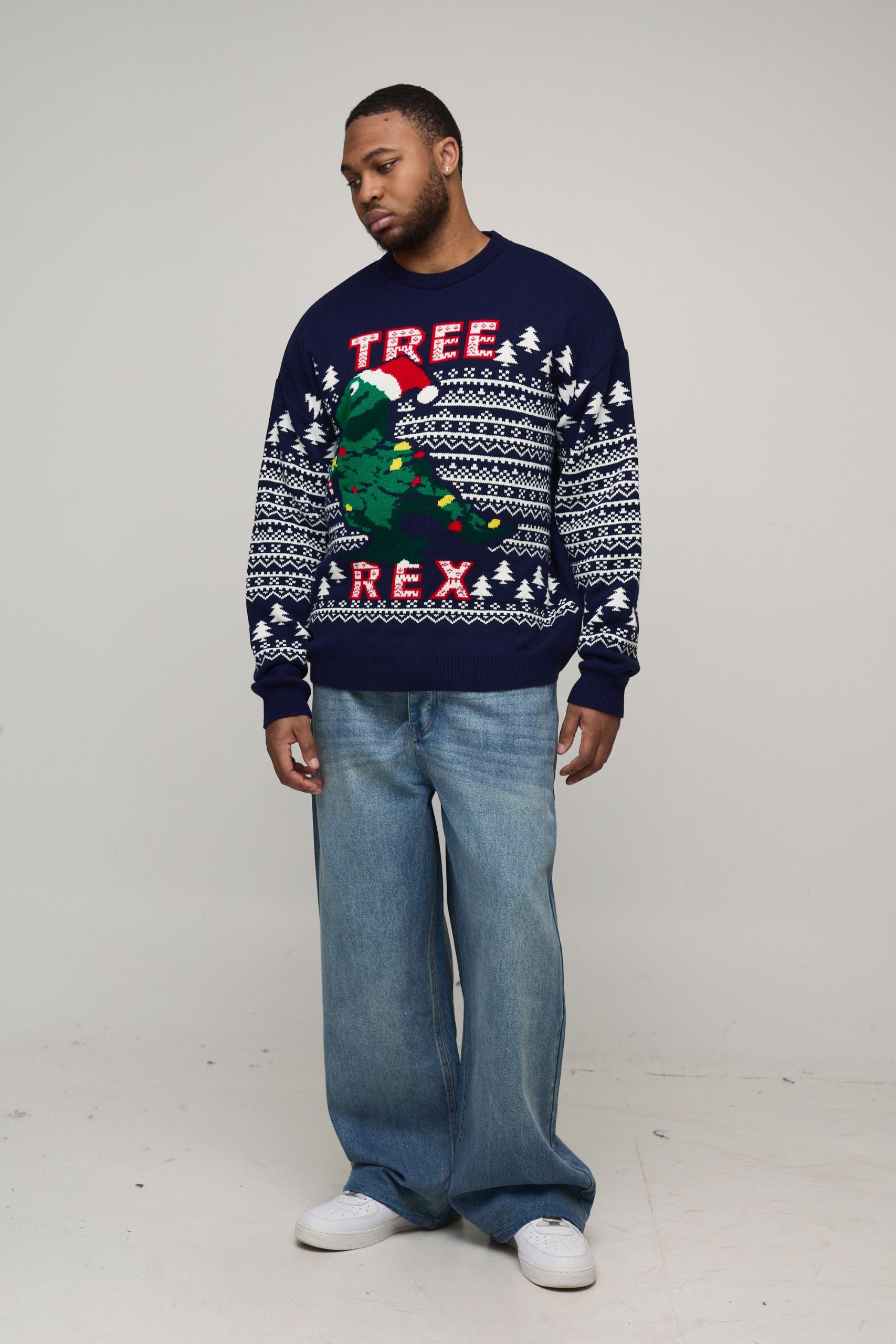 Plus Tree Rex Relaxed Christmas Jumper - Image 4