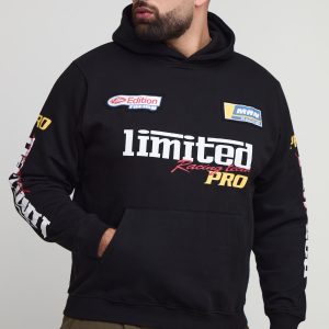 Plus Regular Fit Moto Applique Hoodie