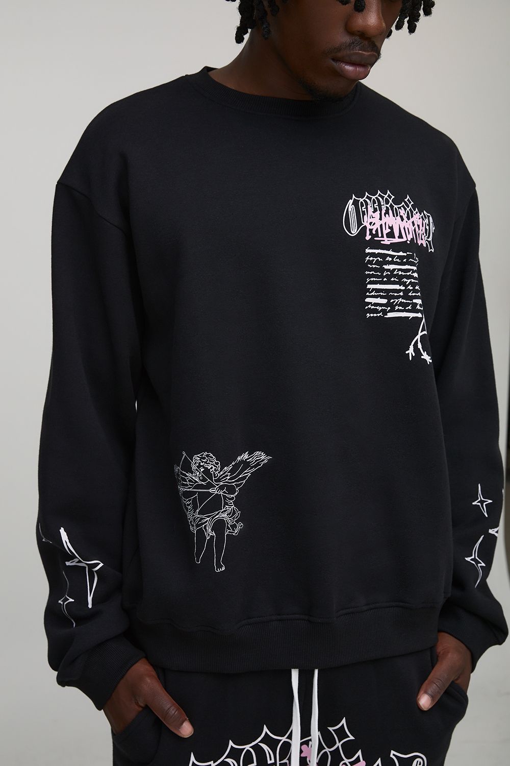 Tall Oversized Boxy Renaissance Print Sweatshirt
