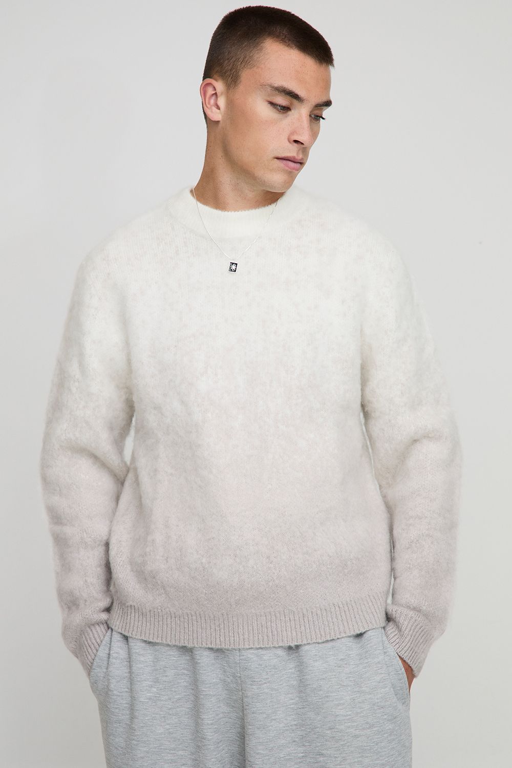 Boxy Brushed Ombre Striped Jumper