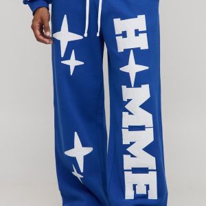 Wide Leg Homme Star Applique Joggers