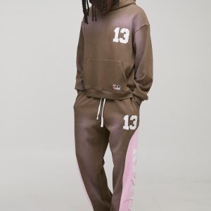 Oversized Boxy 13 Washed Hoodie And Baggy Gusset Jogger Tracksuit