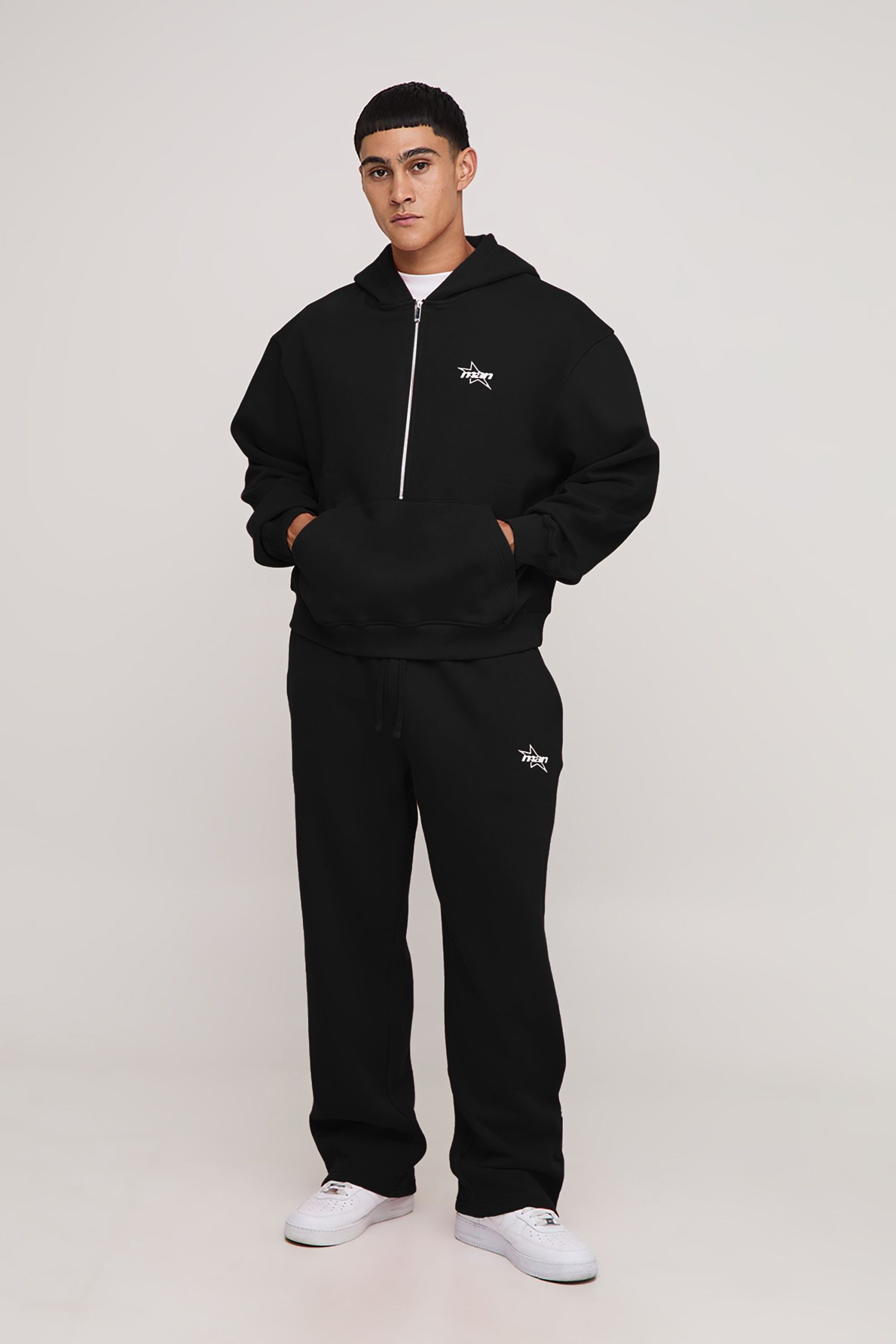 Oversized Boxy M Star Hoodie And Baggy Jogger Tracksuit