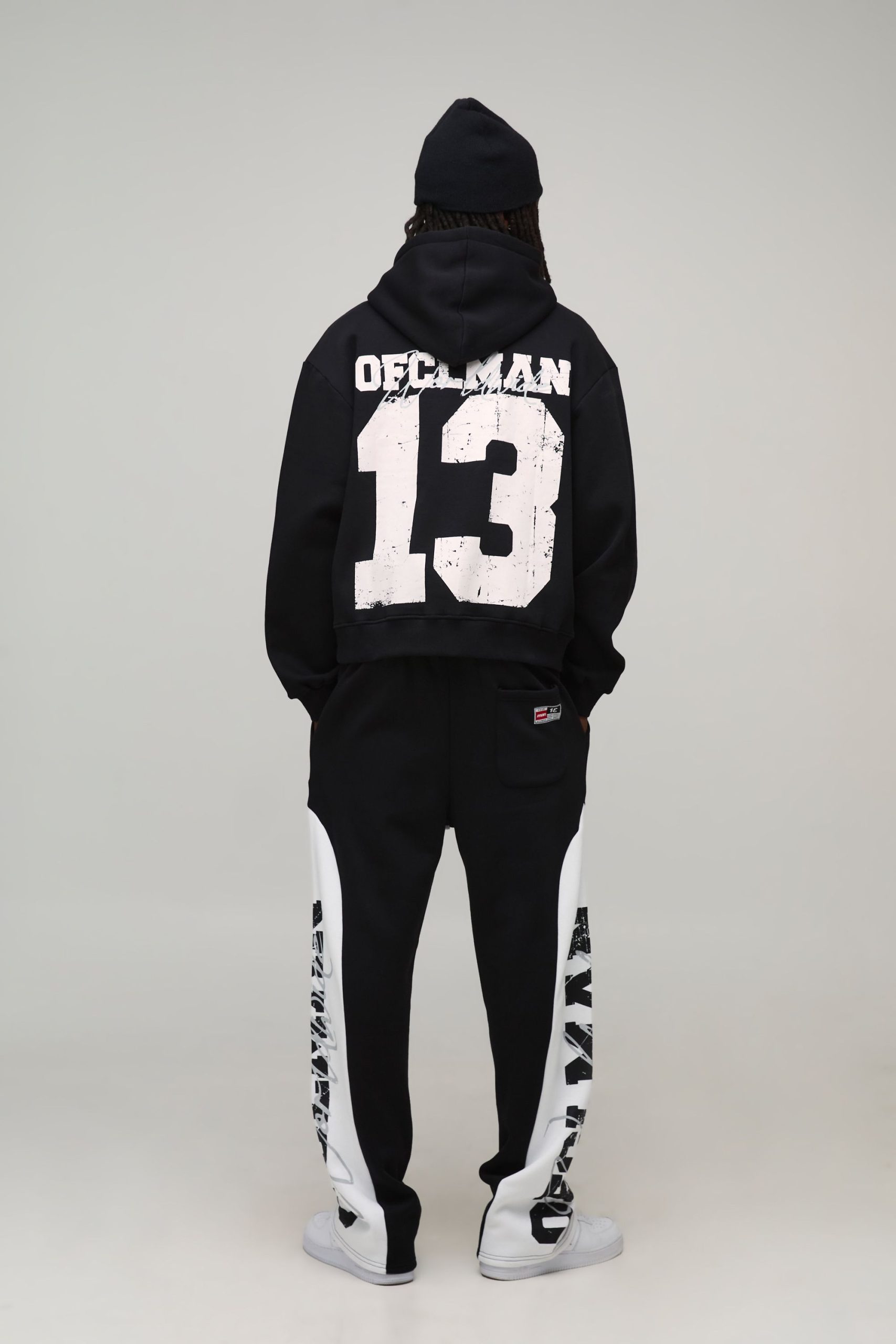 Baggy Fit Ofclman Spray Washed Gusset Joggers - Image 2