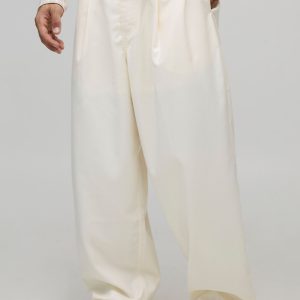 Balloon Fit Pleat Front Smart Trousers