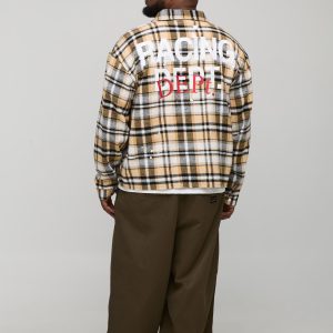 Plus Oversized Boxy Paint Splatter Check Shirt