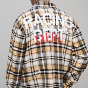 Tall Oversized Boxy Paint Splatter Check Shirt