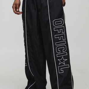 Oversized Official Piping Detail Nylon Trouser