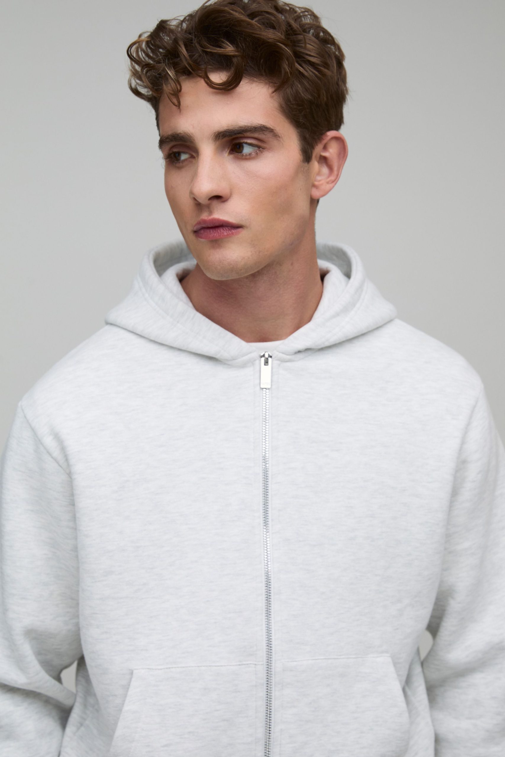 Basic Boxy Zip Through Hoodie - Image 3