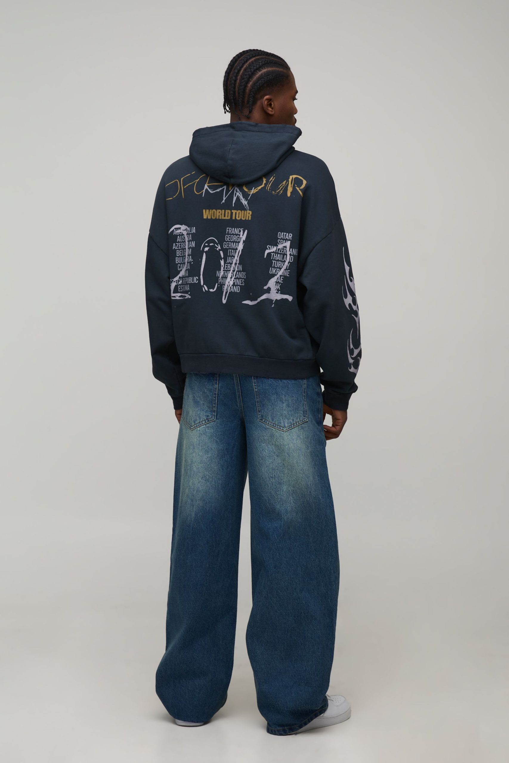 Baggy Fit Stacked Washed Ripped Jeans - Image 2
