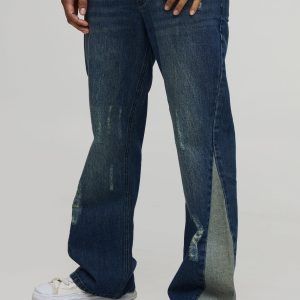 Straight Flared Studded Jeans