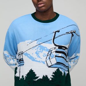 Oversized Boxy Ski Jacquard Knitted Jumper